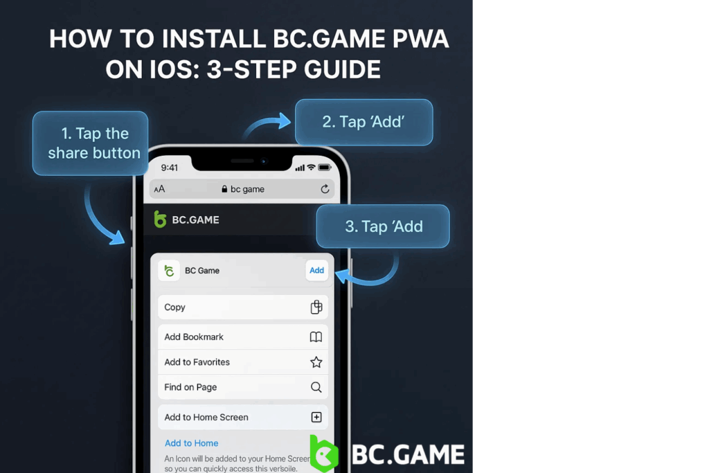 BC.Game PWA on iOS
